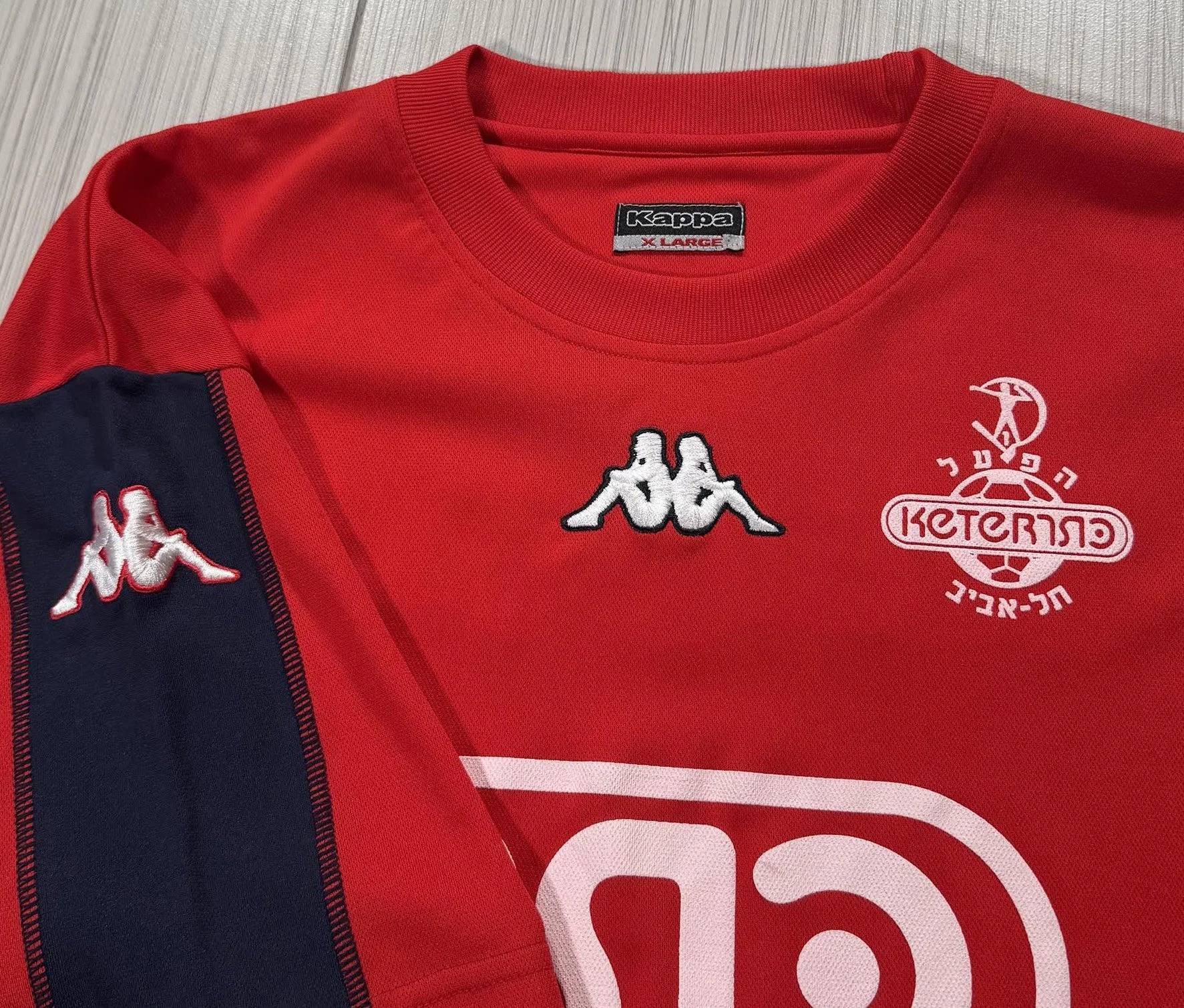 Vintage Kappa Hapoel Tel Aviv F.C. Red Jersey (Size XL) — RootsBK